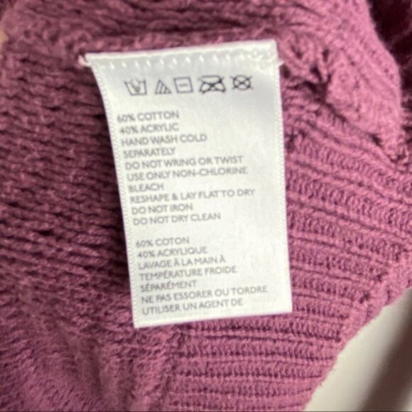 Urban‎ Outfitters Knit Sweater Kimchi Blue Chevron Pointelle Purple Size Small S - Picture 5 of 8